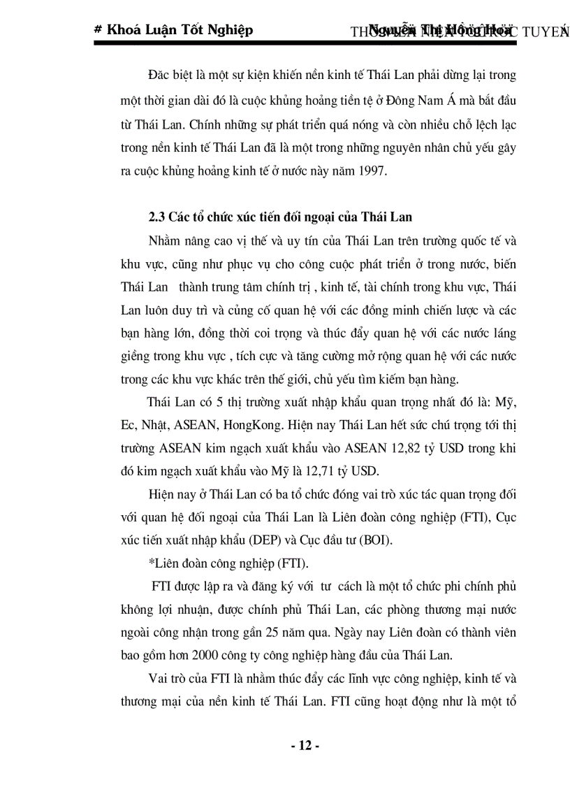 image for page Quan hệ kinh tế thương mại Việt Nam Thái Lan thực trạng và triển vọng