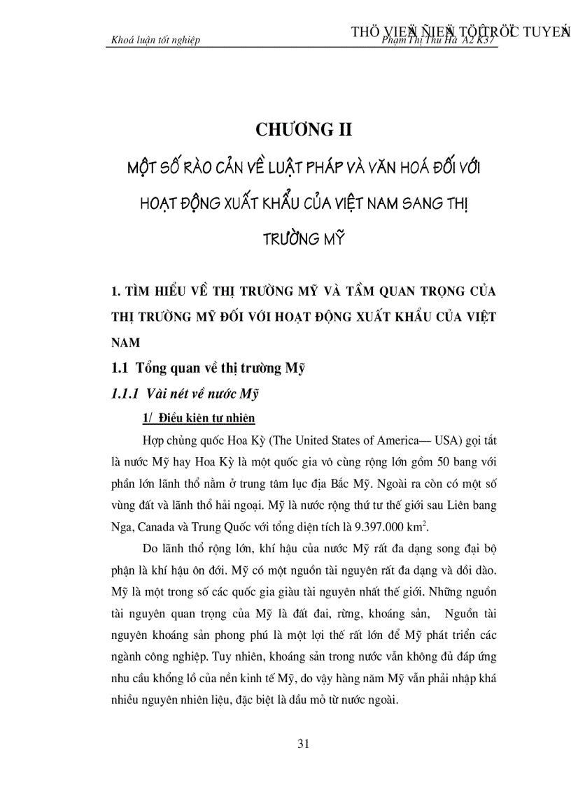 image for page Một số rào cản về văn hoá và luật pháp đối với hoạt động xuất khẩu của Việt Nam sang thị trường Mỹ Thực trạng và giải pháp