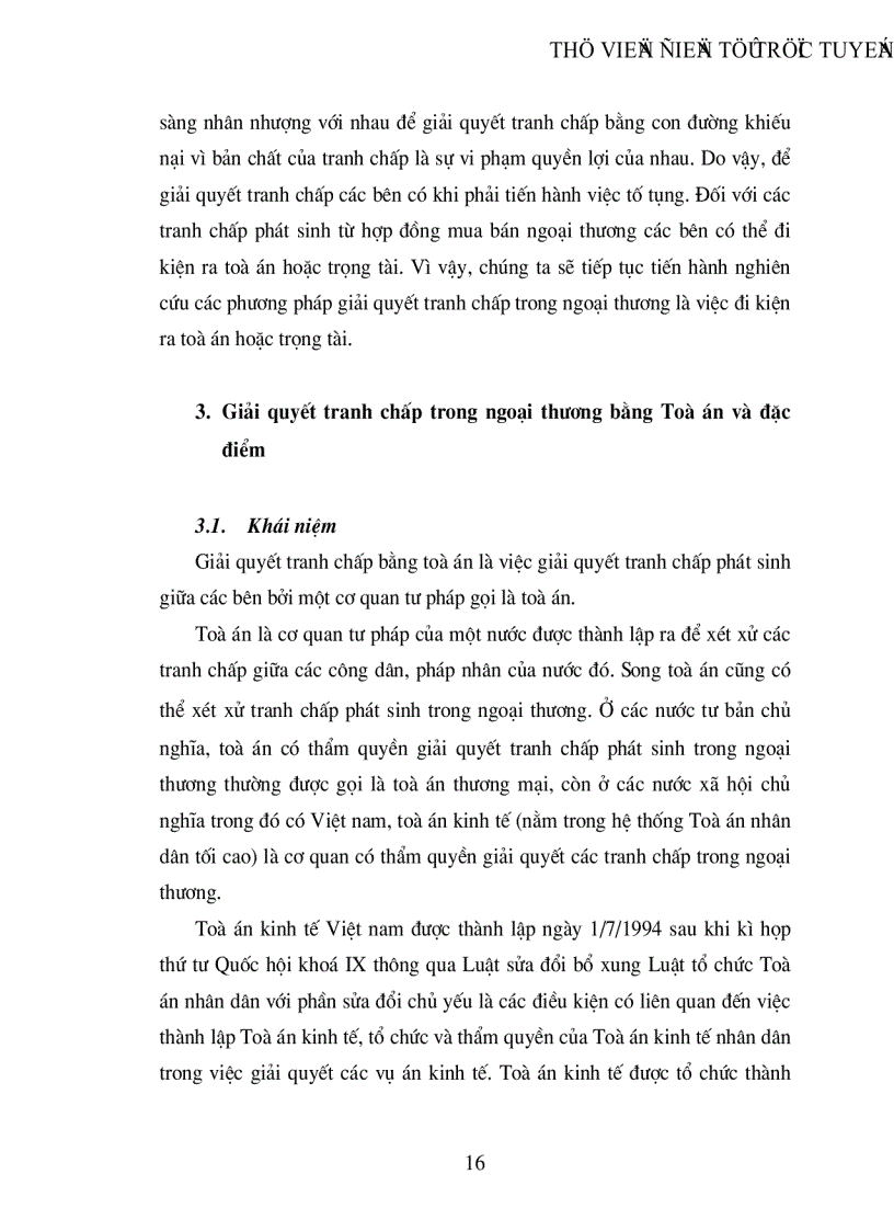 image for page Giải quyết các tranh chấp trong ngoại thương và thực tiễn giải quyết tranh chấp tại Công ty dệt may Hà nội