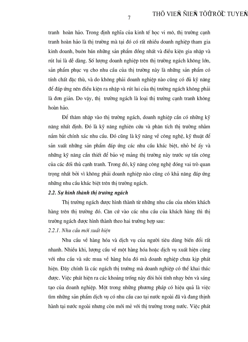 image for page Áp dụng lý thuyết thị trường ngách vào hoạt động kinh doanh kinh nghiệm của các doanh nghiệp nước ngoài và thực tiễn áp dụng tại Việt Nam