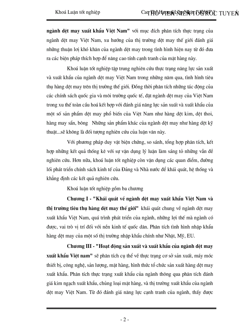 image for page Thực trạng định hướng và giải pháp phát triển ngành dệt may xuất khẩu Việt Nam