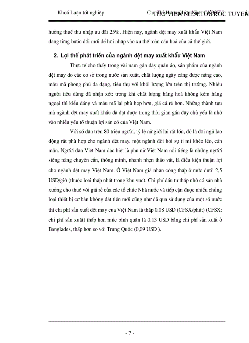 image for page Thực trạng định hướng và giải pháp phát triển ngành dệt may xuất khẩu Việt Nam