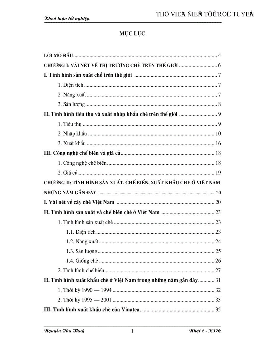 image for page Vài nét về thị trường chè và tình hình sản xuất chế biến xuất khẩu mặt hàng này ở Việt Nam những năm gần đây