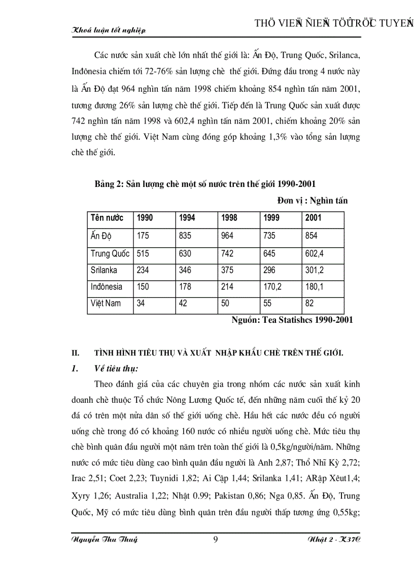 image for page Vài nét về thị trường chè và tình hình sản xuất chế biến xuất khẩu mặt hàng này ở Việt Nam những năm gần đây