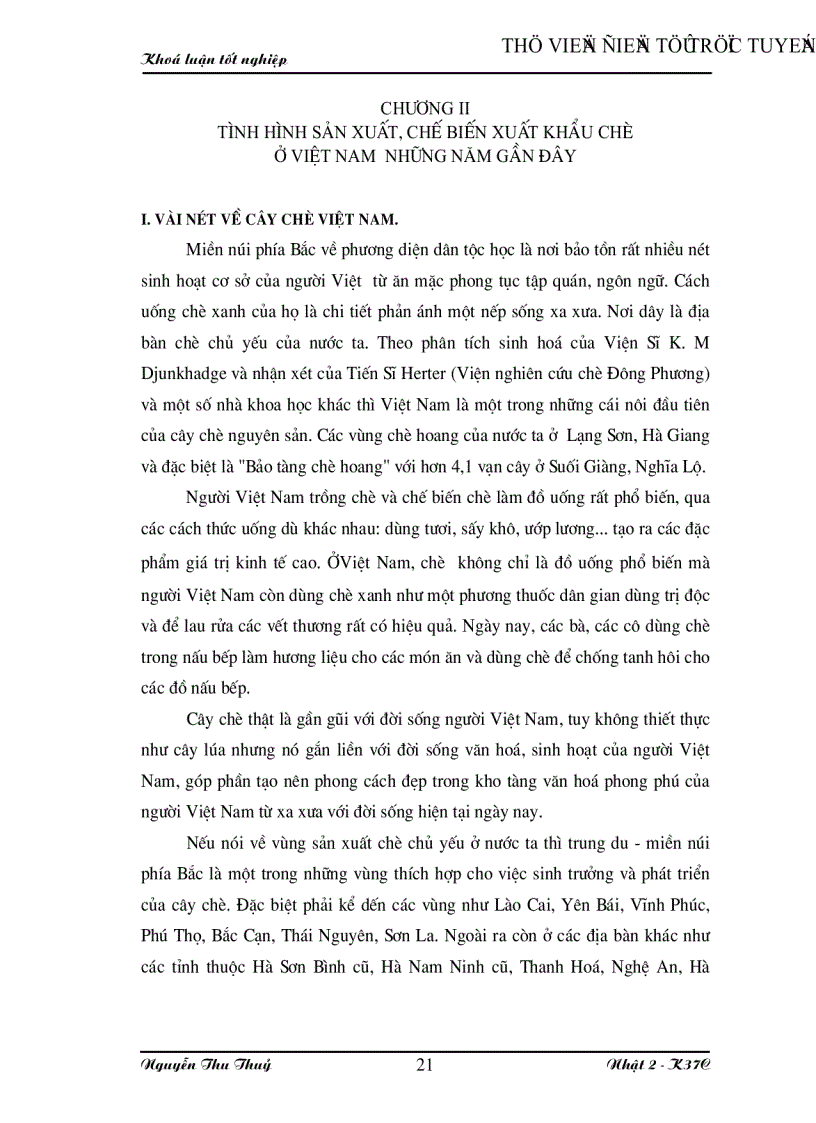 image for page Vài nét về thị trường chè và tình hình sản xuất chế biến xuất khẩu mặt hàng này ở Việt Nam những năm gần đây