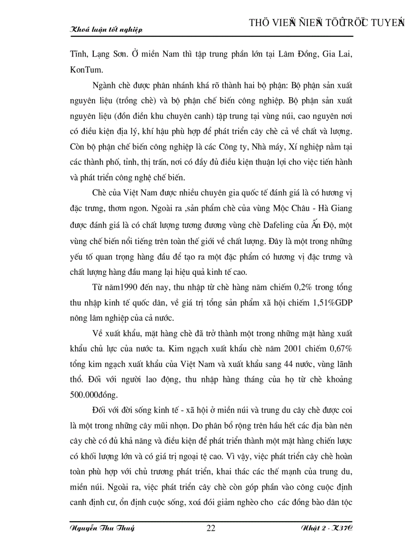 image for page Vài nét về thị trường chè và tình hình sản xuất chế biến xuất khẩu mặt hàng này ở Việt Nam những năm gần đây