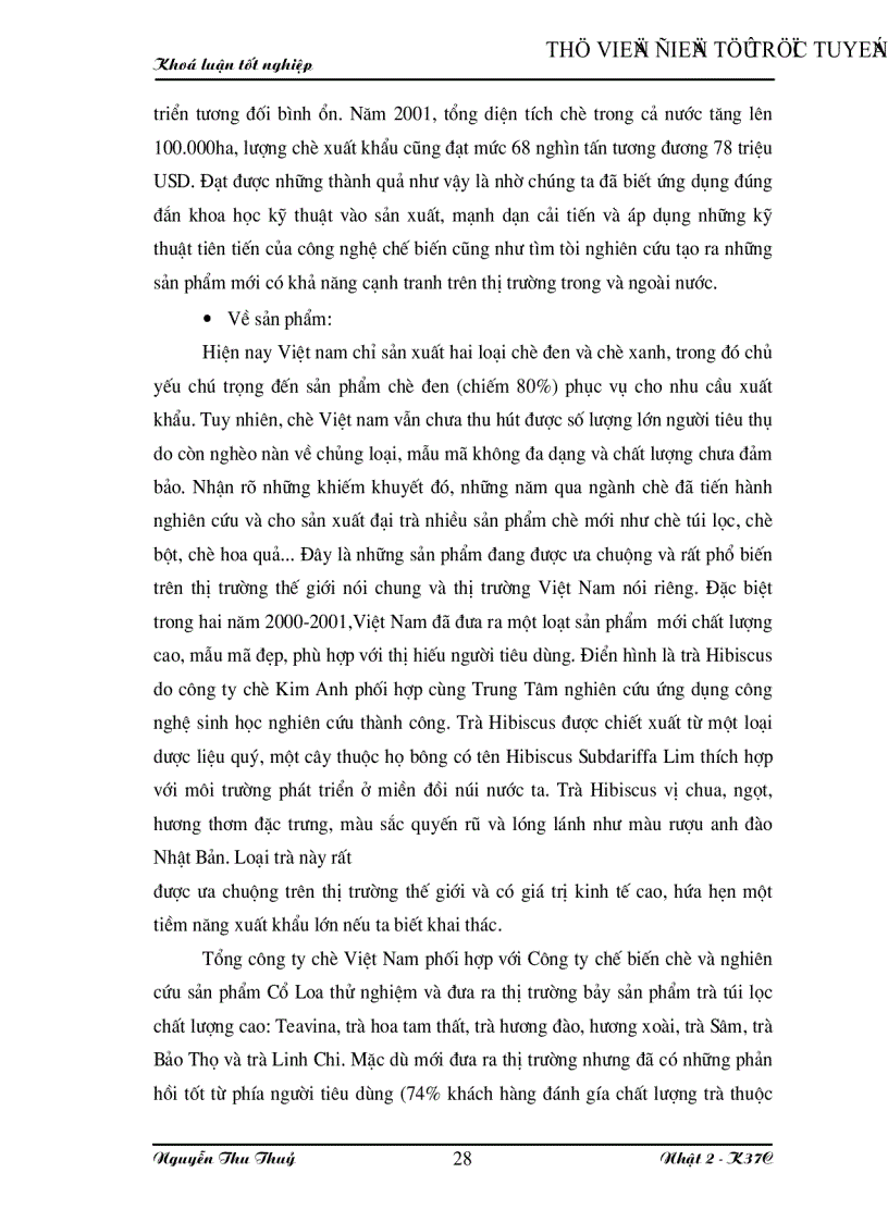 image for page Vài nét về thị trường chè và tình hình sản xuất chế biến xuất khẩu mặt hàng này ở Việt Nam những năm gần đây