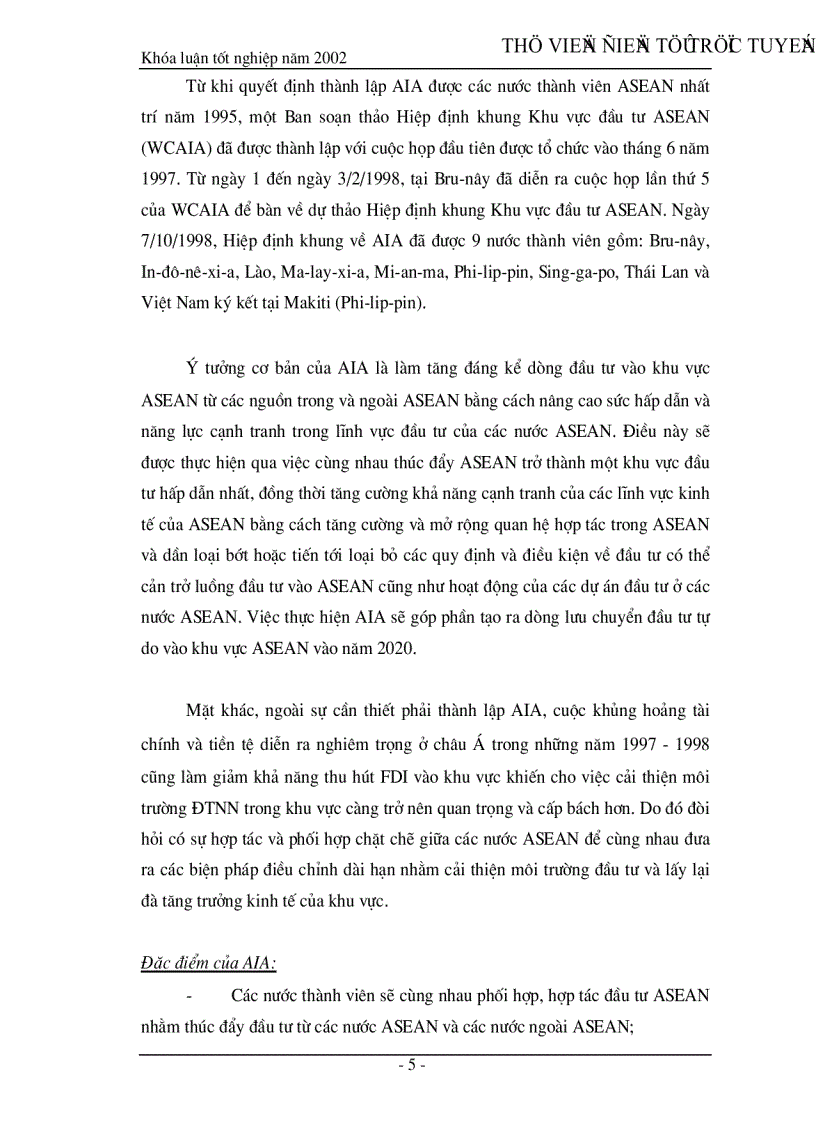image for page Khu vực đầu tư ASEAN AIA và giải pháp cải thiện môi trường đầu tư của Việt Nam trong quá trình tham gia AIA