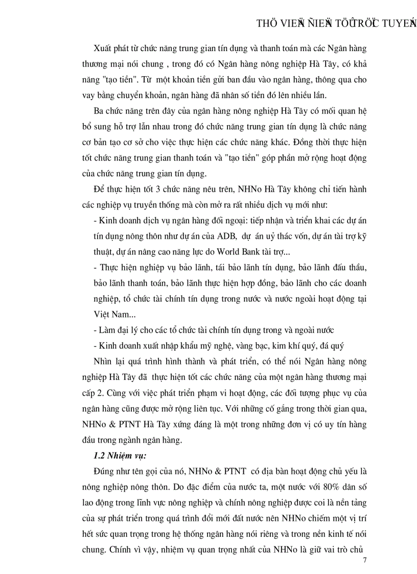 image for page Tìm hiểu một số vấn đề về hoạt động của NHNo PTNT tỉnh Hà Tây góp phần mở rộng quan hệ kinh tế đối ngoại của nước ta trong giai đoạn hiện nay