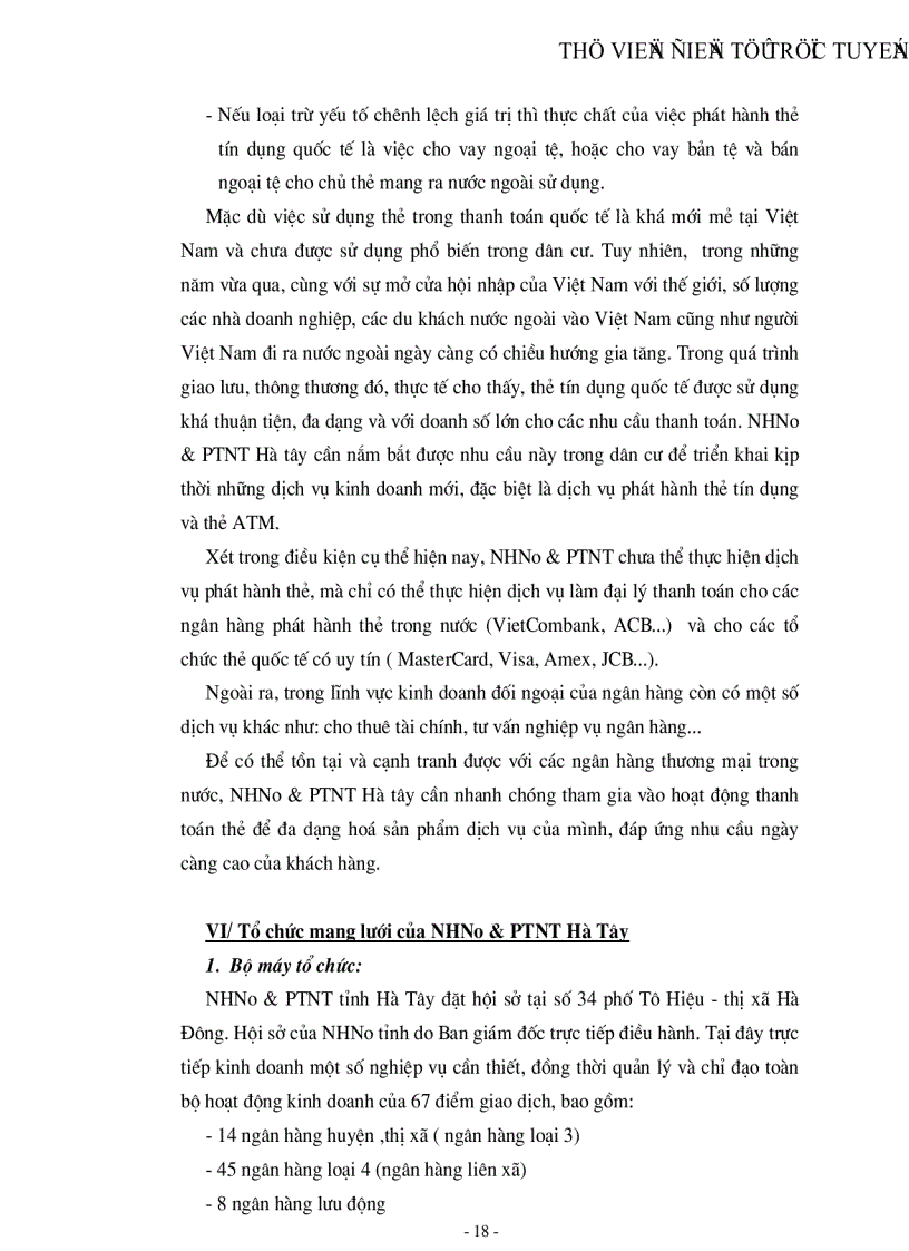 image for page Tìm hiểu một số vấn đề về hoạt động của NHNo PTNT tỉnh Hà Tây góp phần mở rộng quan hệ kinh tế đối ngoại của nước ta trong giai đoạn hiện nay