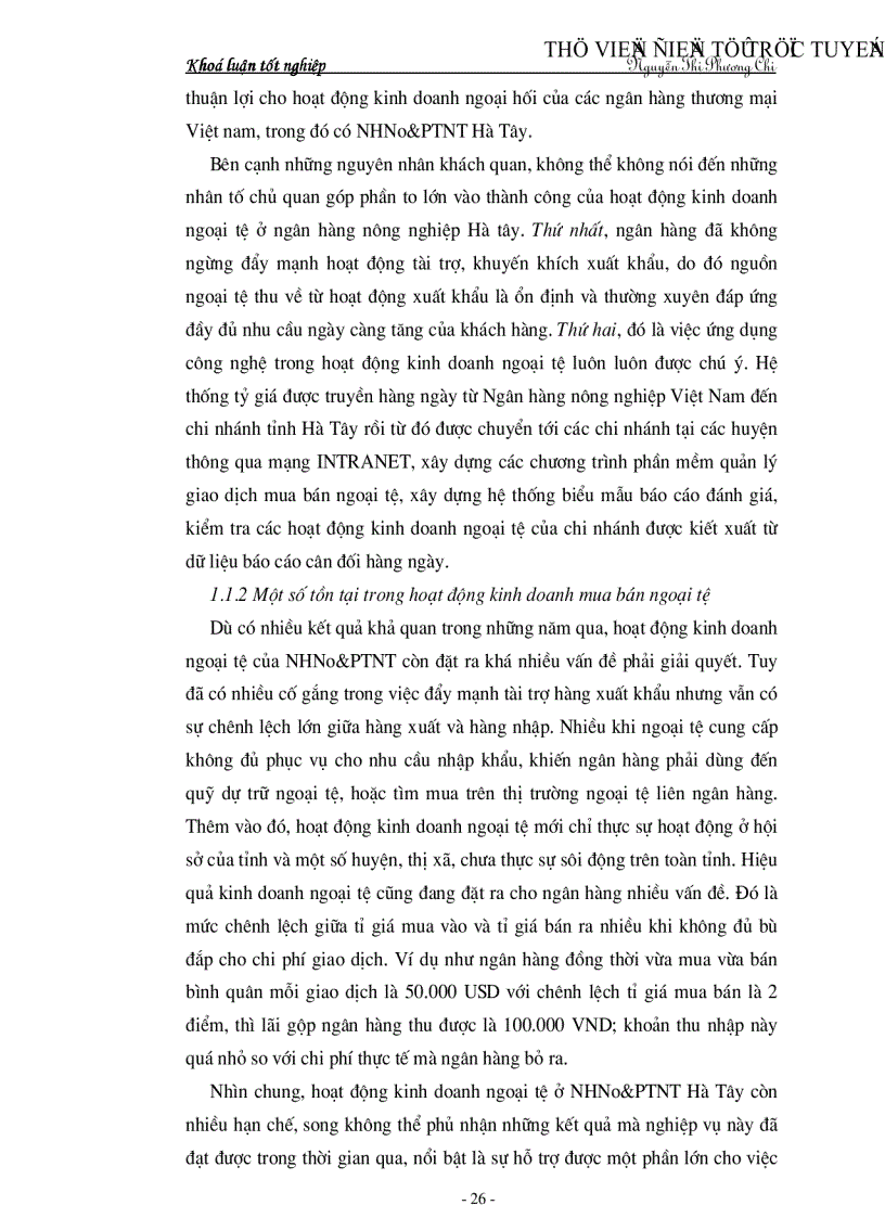 image for page Tìm hiểu một số vấn đề về hoạt động của NHNo PTNT tỉnh Hà Tây góp phần mở rộng quan hệ kinh tế đối ngoại của nước ta trong giai đoạn hiện nay