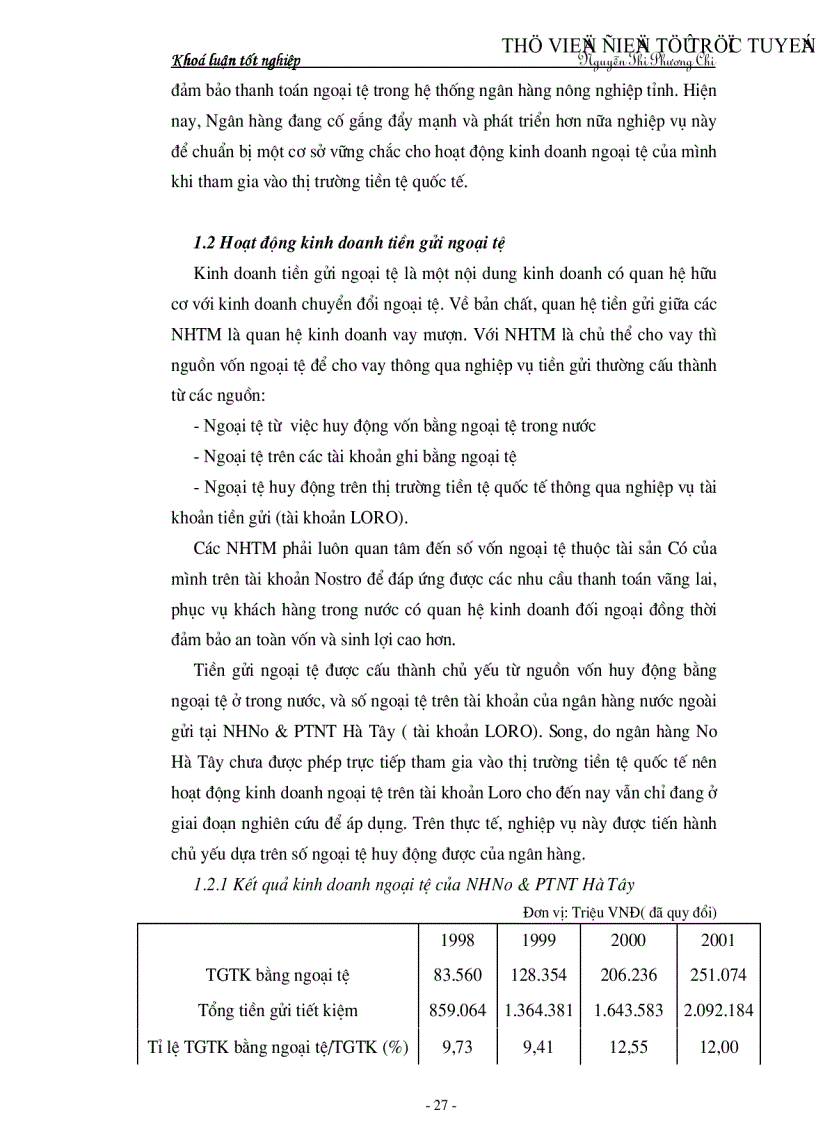 image for page Tìm hiểu một số vấn đề về hoạt động của NHNo PTNT tỉnh Hà Tây góp phần mở rộng quan hệ kinh tế đối ngoại của nước ta trong giai đoạn hiện nay