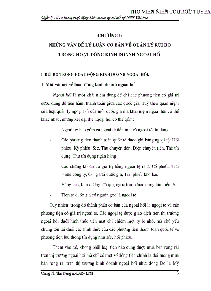 image for page Quản lý rủi ro trong hoạt động kinh doanh ngoại hối tại ngân hàng Ngoại thương Việt nam