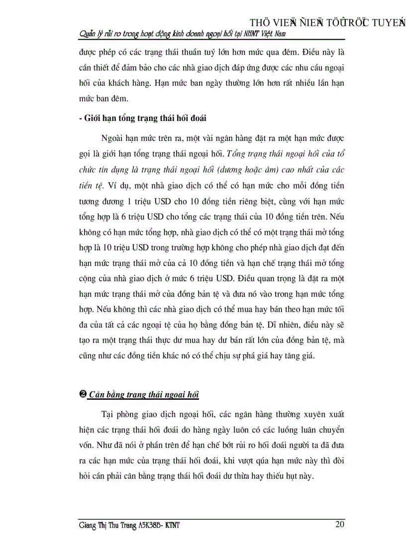image for page Quản lý rủi ro trong hoạt động kinh doanh ngoại hối tại ngân hàng Ngoại thương Việt nam