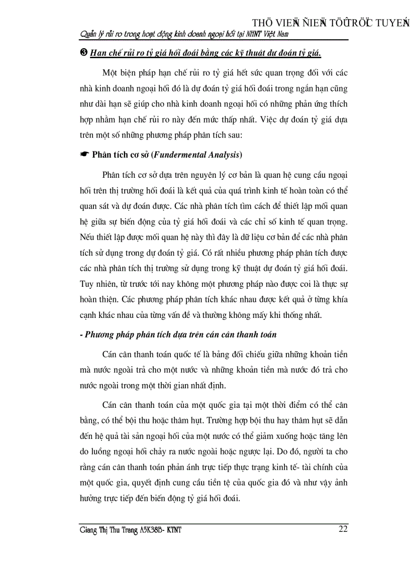 image for page Quản lý rủi ro trong hoạt động kinh doanh ngoại hối tại ngân hàng Ngoại thương Việt nam