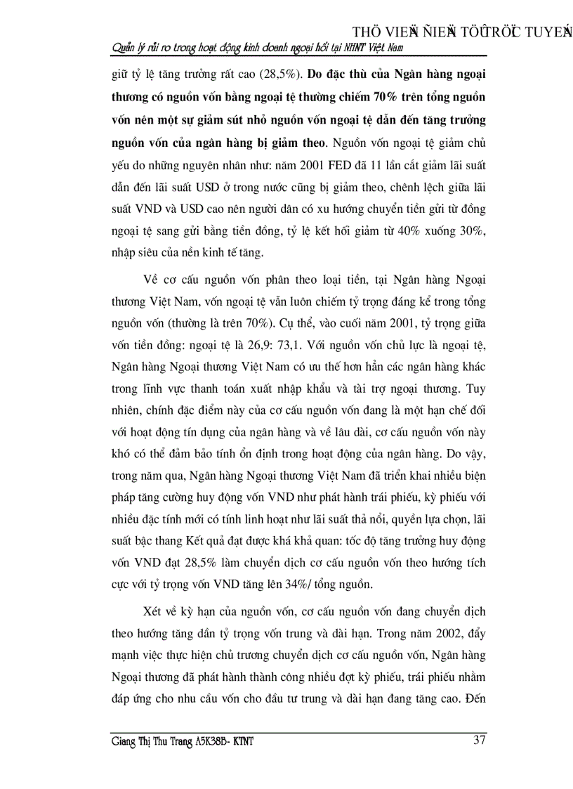 image for page Quản lý rủi ro trong hoạt động kinh doanh ngoại hối tại ngân hàng Ngoại thương Việt nam