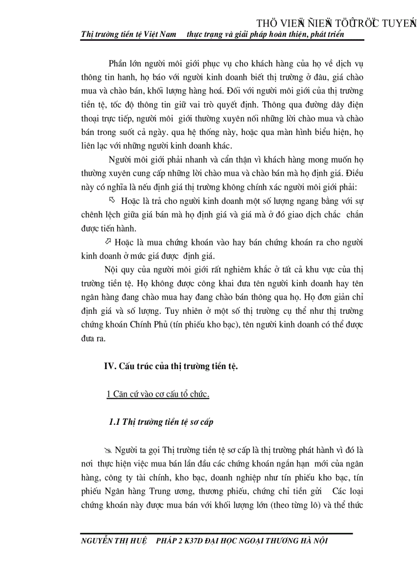 image for page Thị trường tiền tệ Việt Nam thực trạng và giải pháp hoàn thiện phát triển