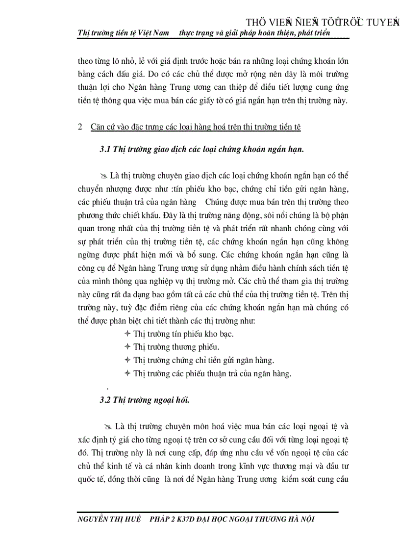 image for page Thị trường tiền tệ Việt Nam thực trạng và giải pháp hoàn thiện phát triển