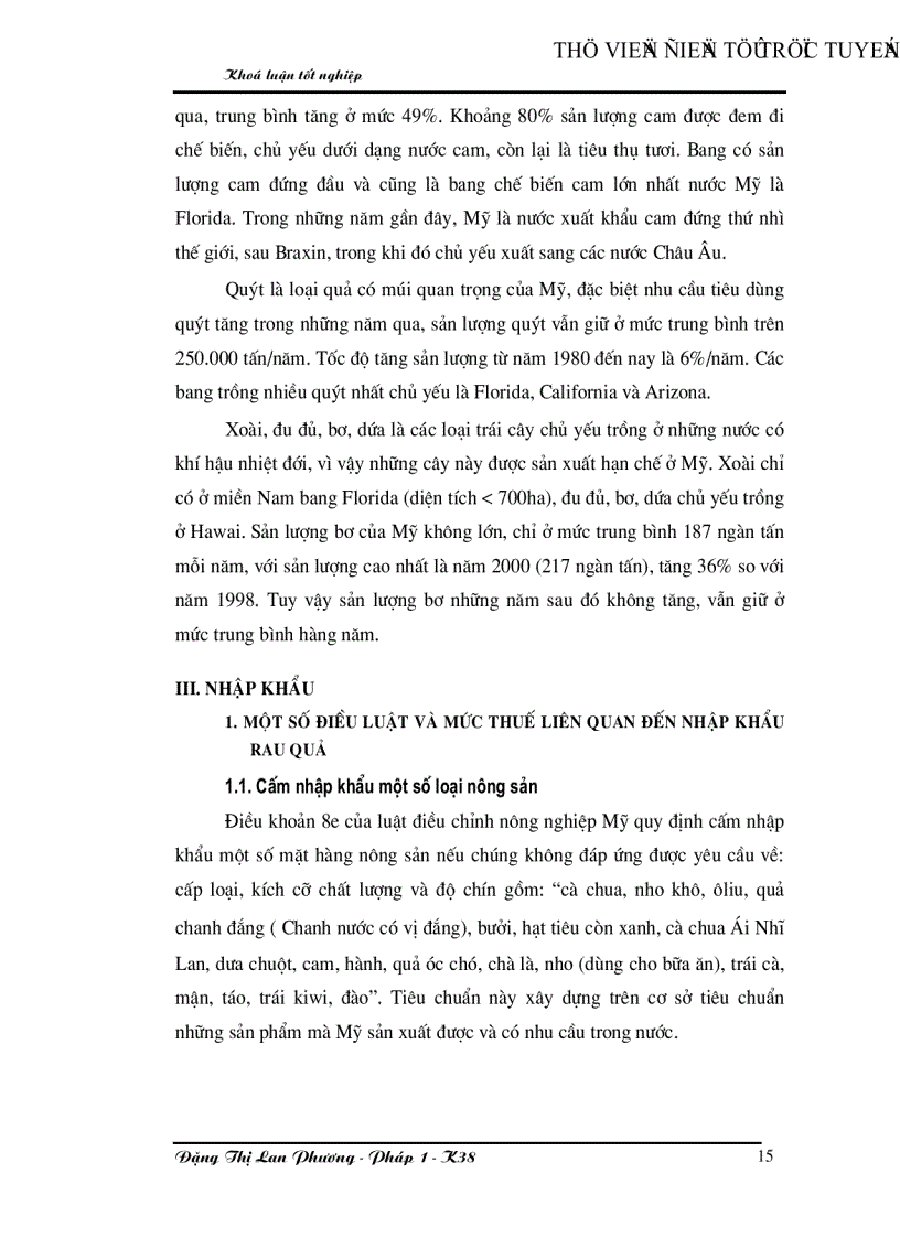 image for page Giải pháp mở rộng xuất khẩu rau quả của Việt nam vào thị trường Mỹ