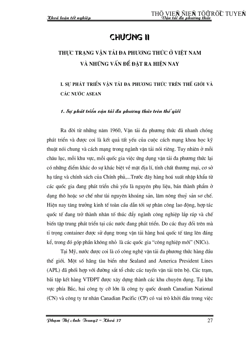 image for page Vận tải đa phương thức thực trạng và các giải pháp phát triển vận tải đa phương thức ở Việt Nam