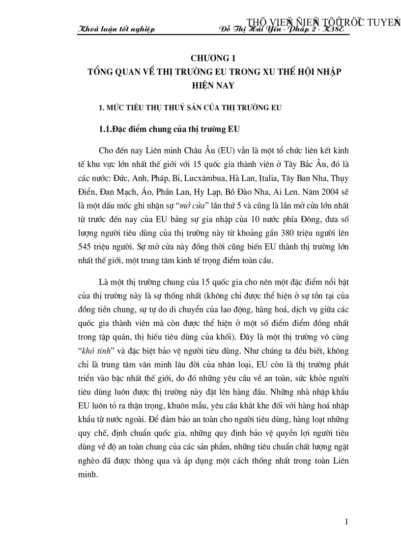 image for page Chiến lược xuất khẩu thuỷ sản của Việt Nam nhằm đáp ứng tốt nhất những quy định hiện nay của thị trường EU trong xu thế hội nhập