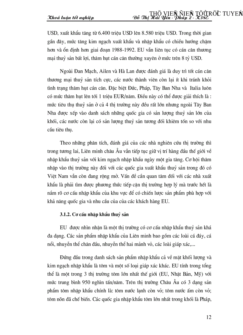 image for page Chiến lược xuất khẩu thuỷ sản của Việt Nam nhằm đáp ứng tốt nhất những quy định hiện nay của thị trường EU trong xu thế hội nhập