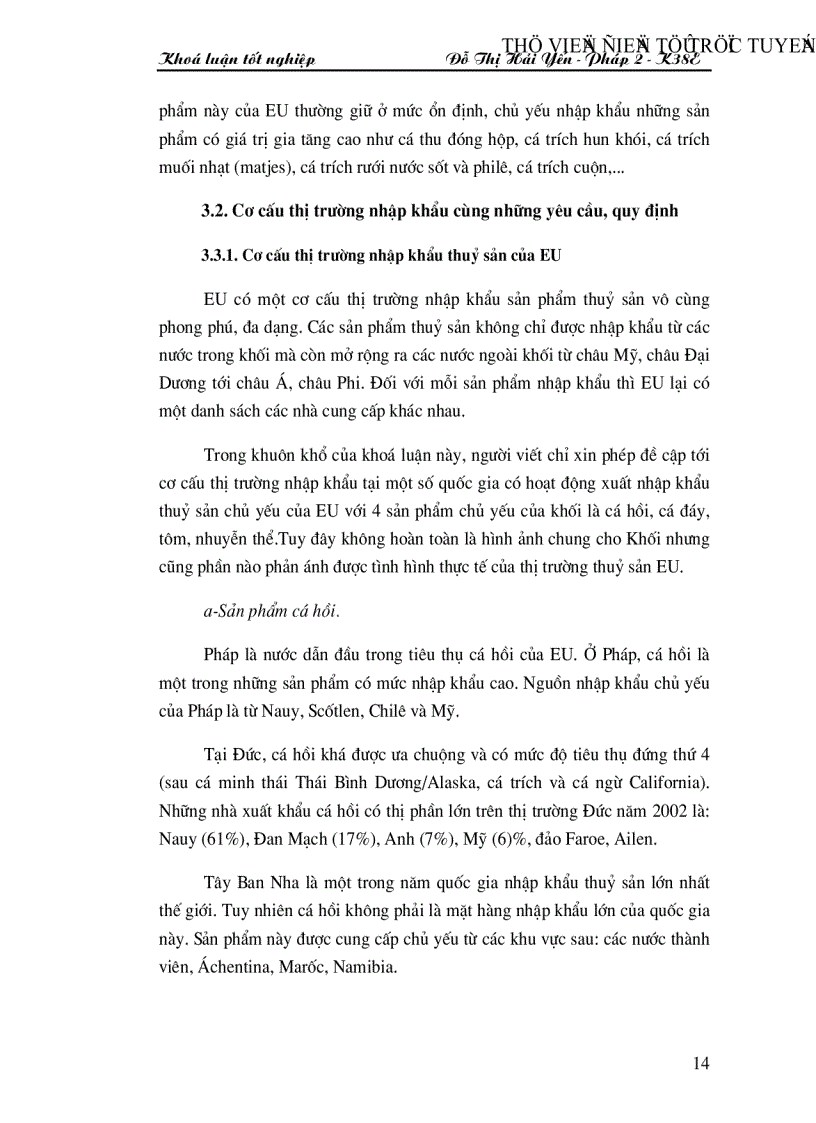 image for page Chiến lược xuất khẩu thuỷ sản của Việt Nam nhằm đáp ứng tốt nhất những quy định hiện nay của thị trường EU trong xu thế hội nhập