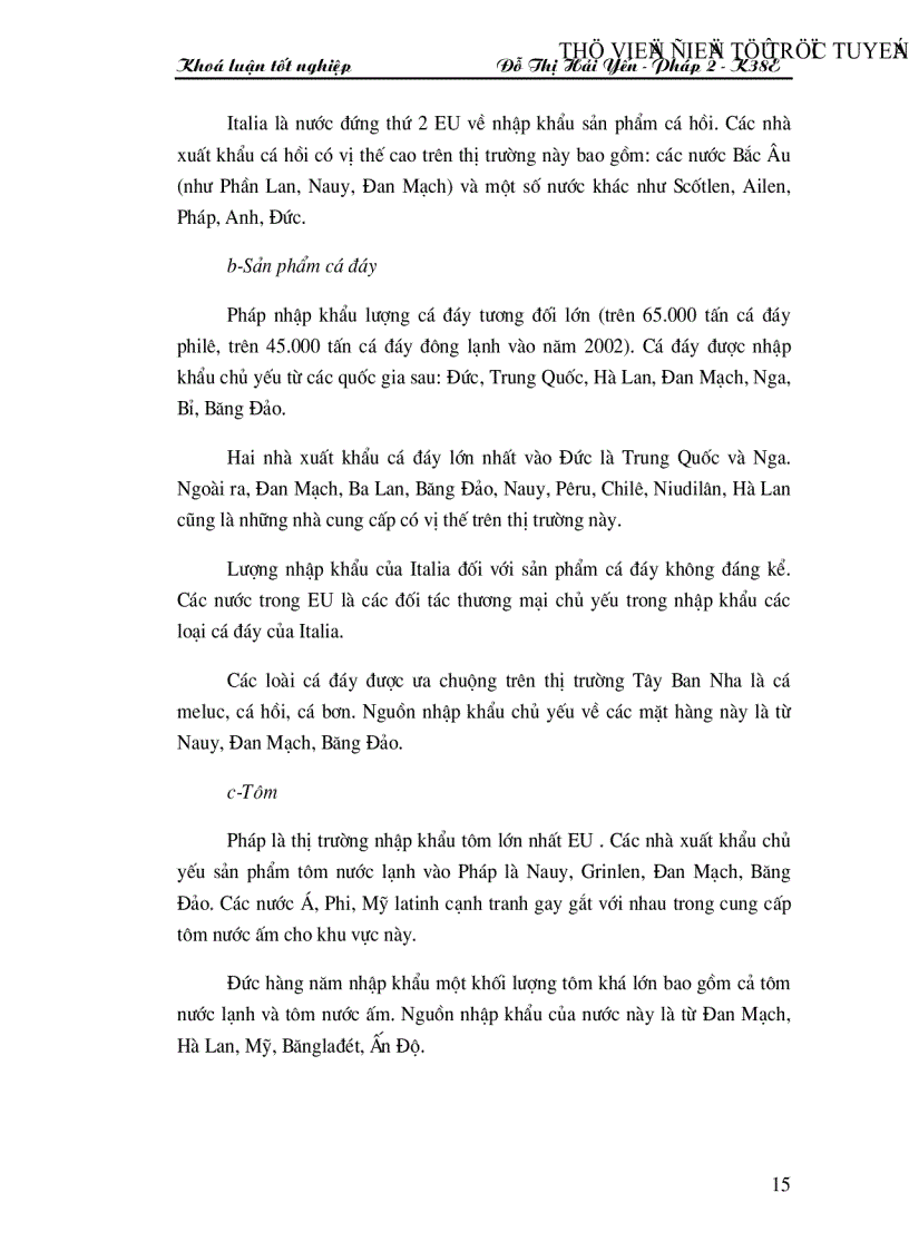 image for page Chiến lược xuất khẩu thuỷ sản của Việt Nam nhằm đáp ứng tốt nhất những quy định hiện nay của thị trường EU trong xu thế hội nhập