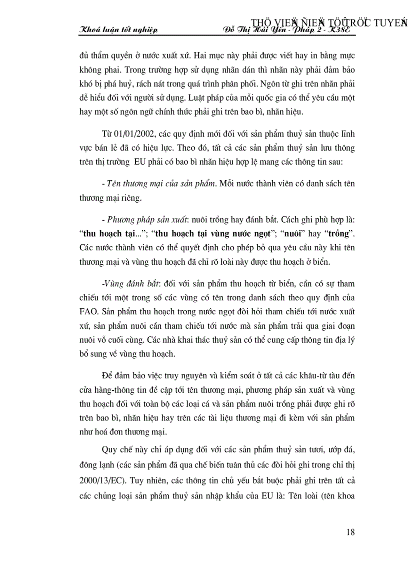 image for page Chiến lược xuất khẩu thuỷ sản của Việt Nam nhằm đáp ứng tốt nhất những quy định hiện nay của thị trường EU trong xu thế hội nhập