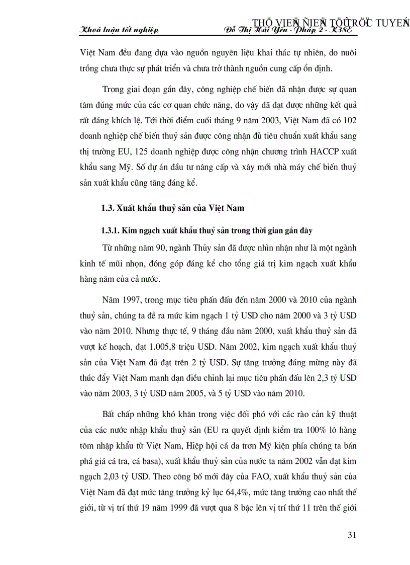 image for page Chiến lược xuất khẩu thuỷ sản của Việt Nam nhằm đáp ứng tốt nhất những quy định hiện nay của thị trường EU trong xu thế hội nhập