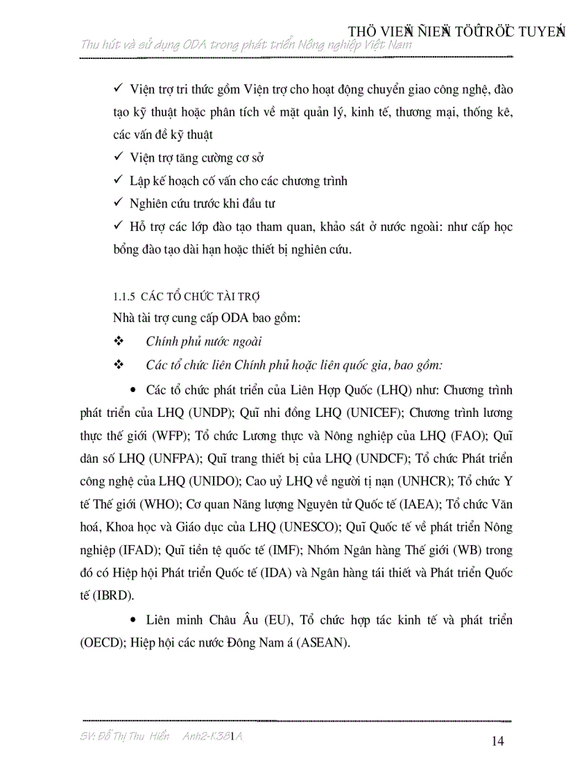 image for page Thu hút và sử dụng nguồn vốn hỗ trợ chính thức trong phát triển Nông nghiệp Việt Nam