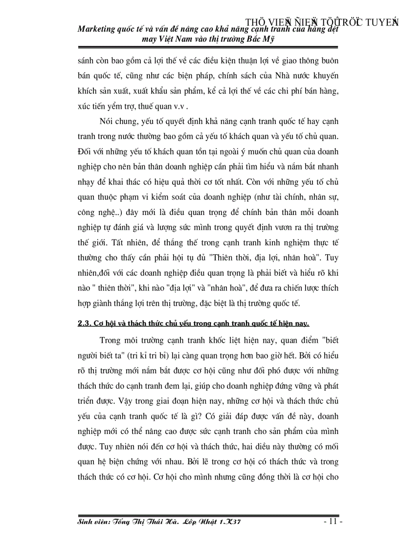 image for page Marketing quốc tế và vấn đề nâng cao khả năng cạnh tranh của hàng dệt may Việt Nam vào thị trường Bắc Mỹ