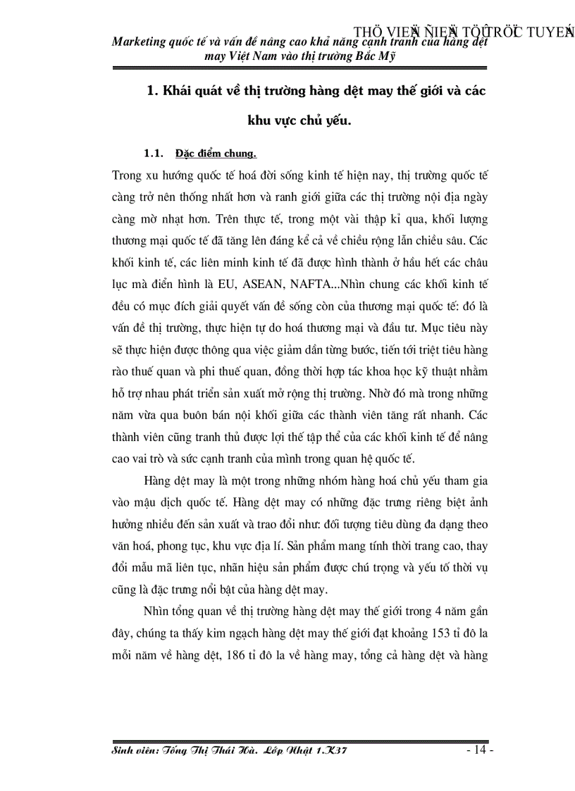 image for page Marketing quốc tế và vấn đề nâng cao khả năng cạnh tranh của hàng dệt may Việt Nam vào thị trường Bắc Mỹ