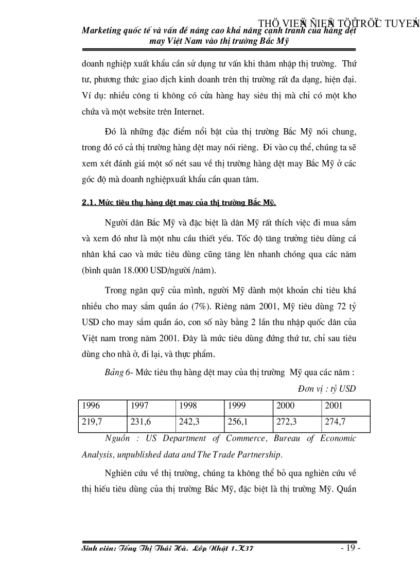 image for page Marketing quốc tế và vấn đề nâng cao khả năng cạnh tranh của hàng dệt may Việt Nam vào thị trường Bắc Mỹ