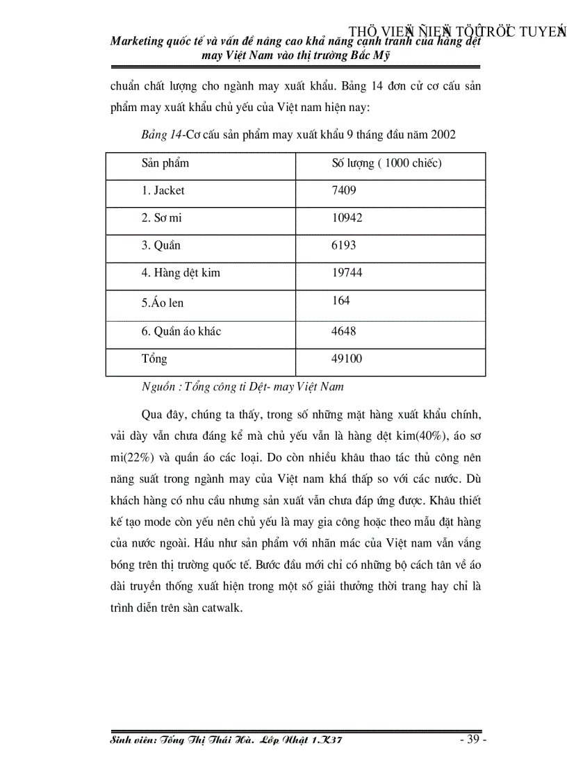 image for page Marketing quốc tế và vấn đề nâng cao khả năng cạnh tranh của hàng dệt may Việt Nam vào thị trường Bắc Mỹ