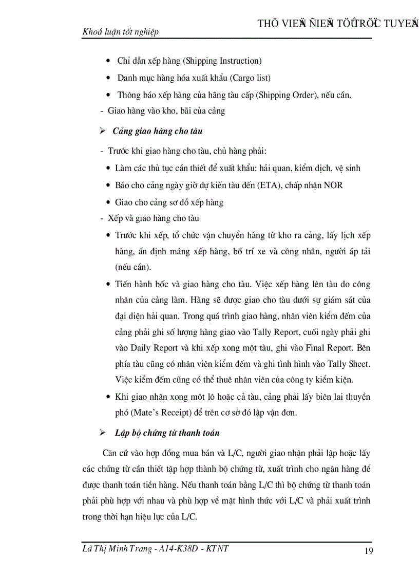 image for page Giao nhận hàng hóa quốc tế bằng đường biển tại Công ty giao nhận kho vận ngoại thương VIETRANS