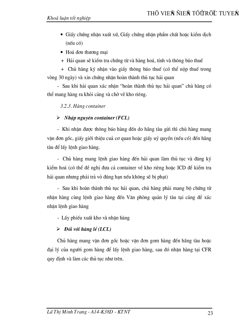 image for page Giao nhận hàng hóa quốc tế bằng đường biển tại Công ty giao nhận kho vận ngoại thương VIETRANS