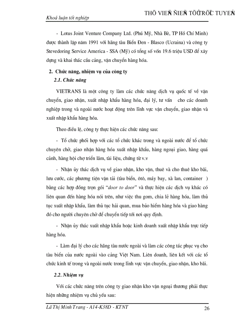 image for page Giao nhận hàng hóa quốc tế bằng đường biển tại Công ty giao nhận kho vận ngoại thương VIETRANS