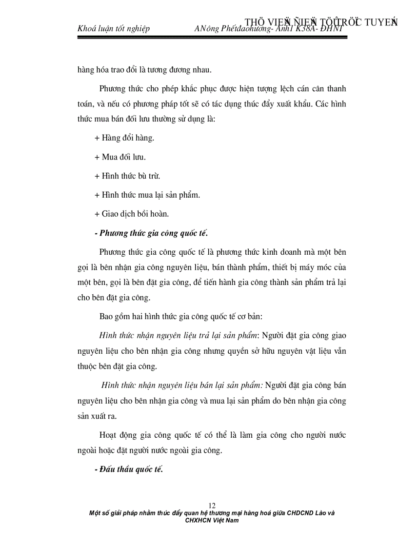 image for page Một số giải pháp nhằm thúc đẩy quan hệ thương mại hàng hoá giữa CHDCND Lào và CHXHCN Việt Nam