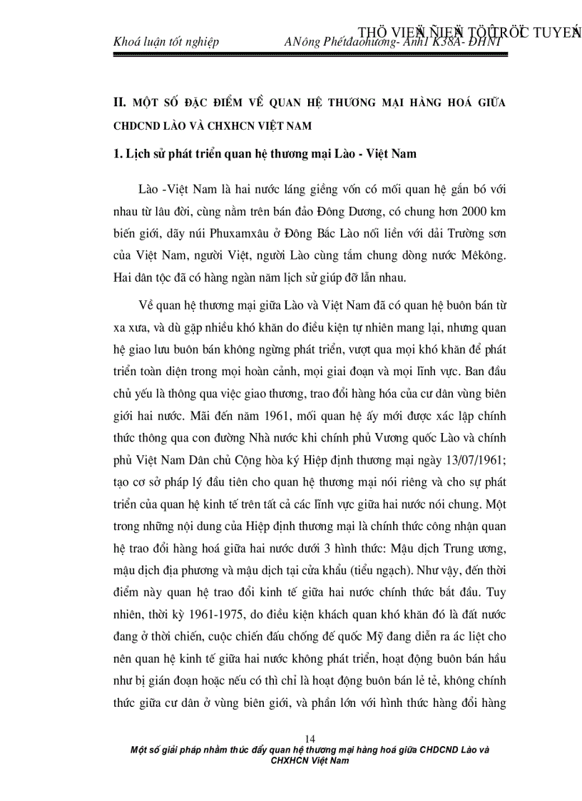 image for page Một số giải pháp nhằm thúc đẩy quan hệ thương mại hàng hoá giữa CHDCND Lào và CHXHCN Việt Nam