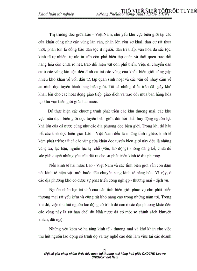image for page Một số giải pháp nhằm thúc đẩy quan hệ thương mại hàng hoá giữa CHDCND Lào và CHXHCN Việt Nam