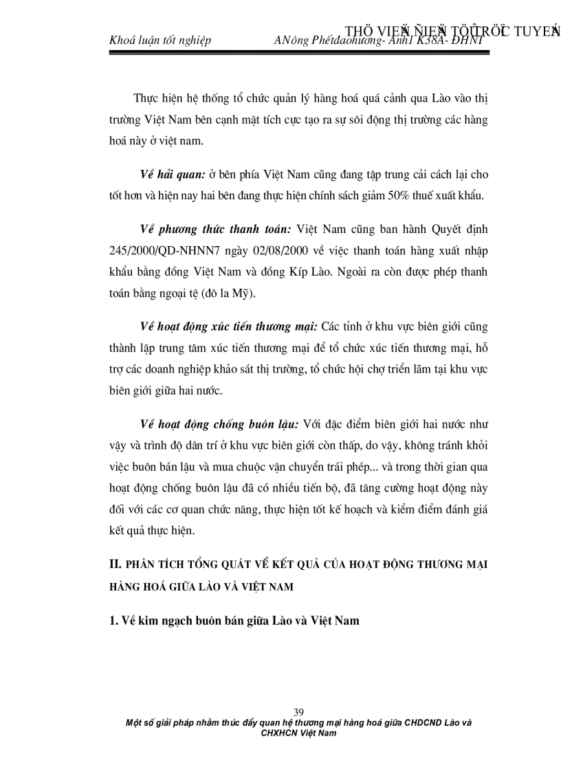 image for page Một số giải pháp nhằm thúc đẩy quan hệ thương mại hàng hoá giữa CHDCND Lào và CHXHCN Việt Nam