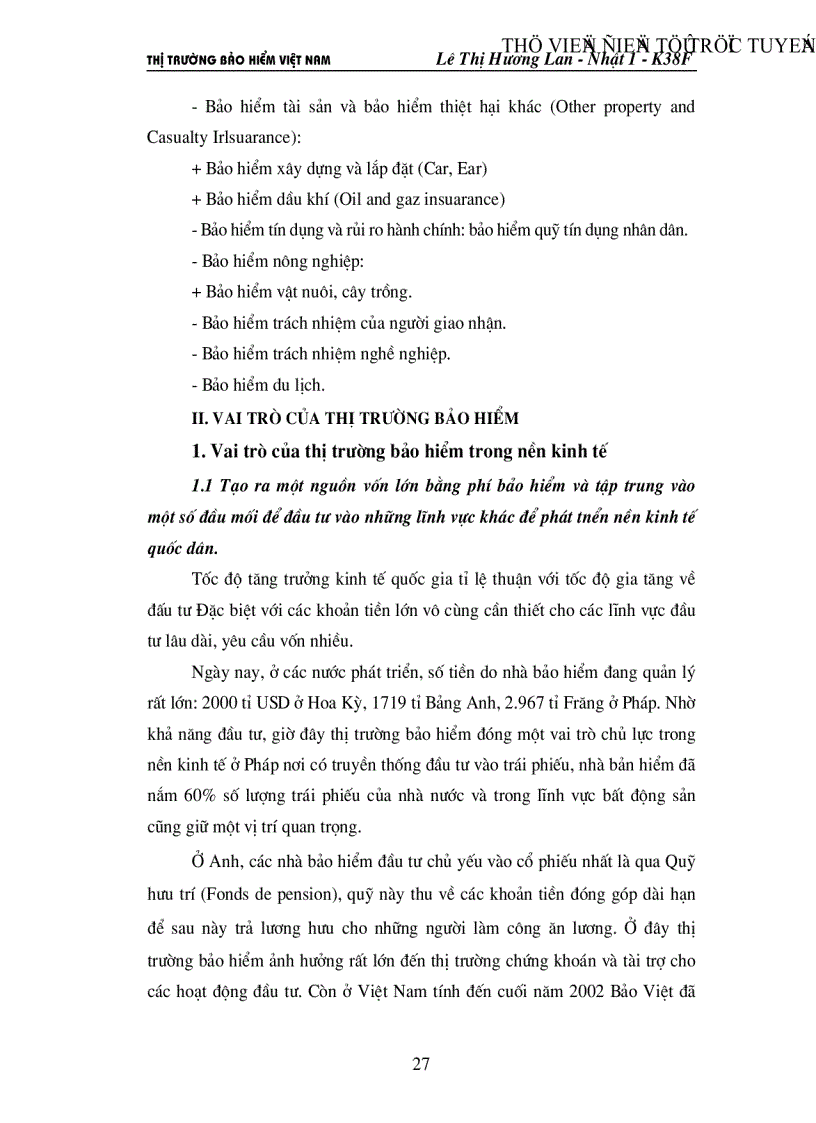 image for page Tình hình thị trường bảo hiểm Việt Nam và bảo hiểm Việt Nam trước thềm hội nhập và giải pháp đẩy mạnh sự phát triển của thị trường bảo hiểm Việt Nam đến 2010