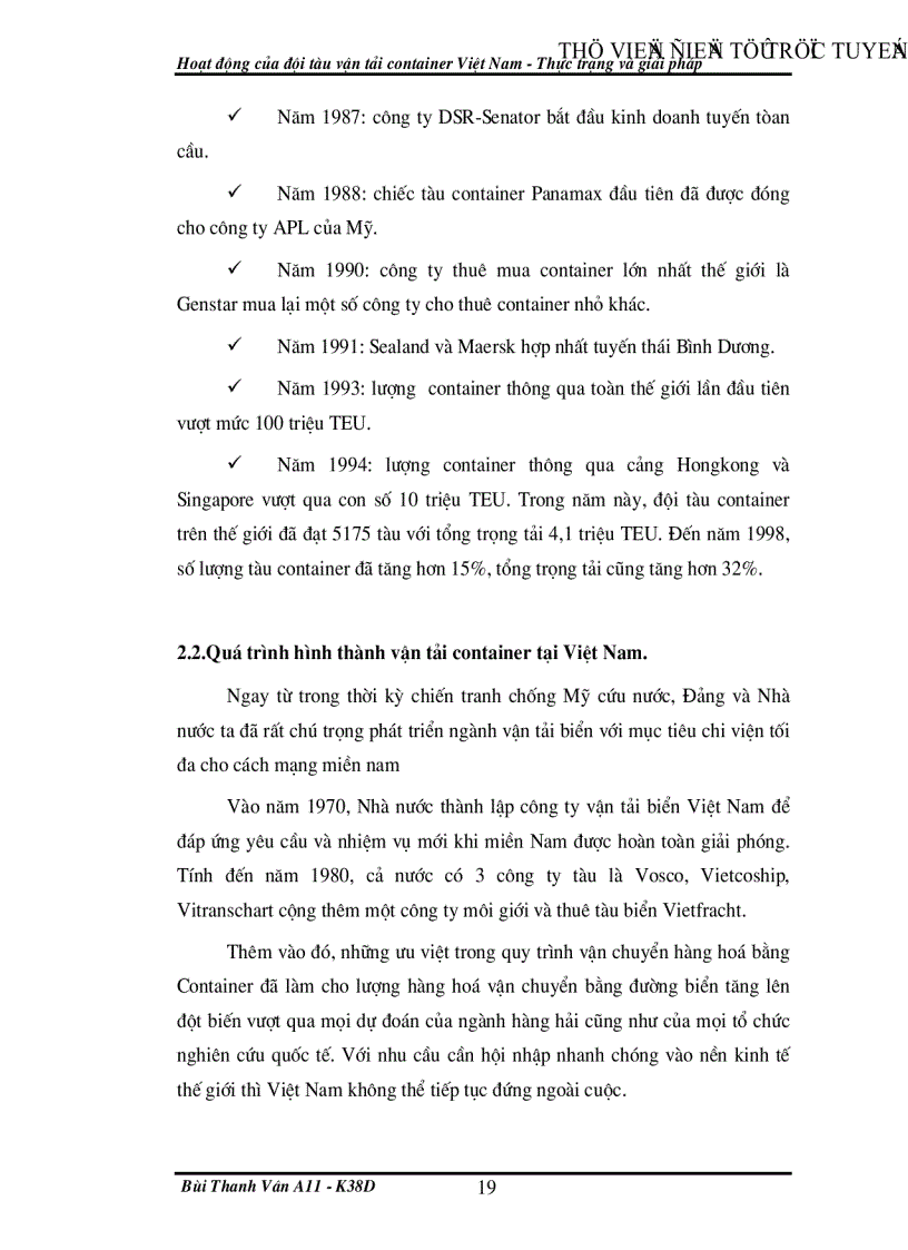 image for page Hoạt động của đội tàu vận tải container Việt Nam Thực trạng và giải pháp