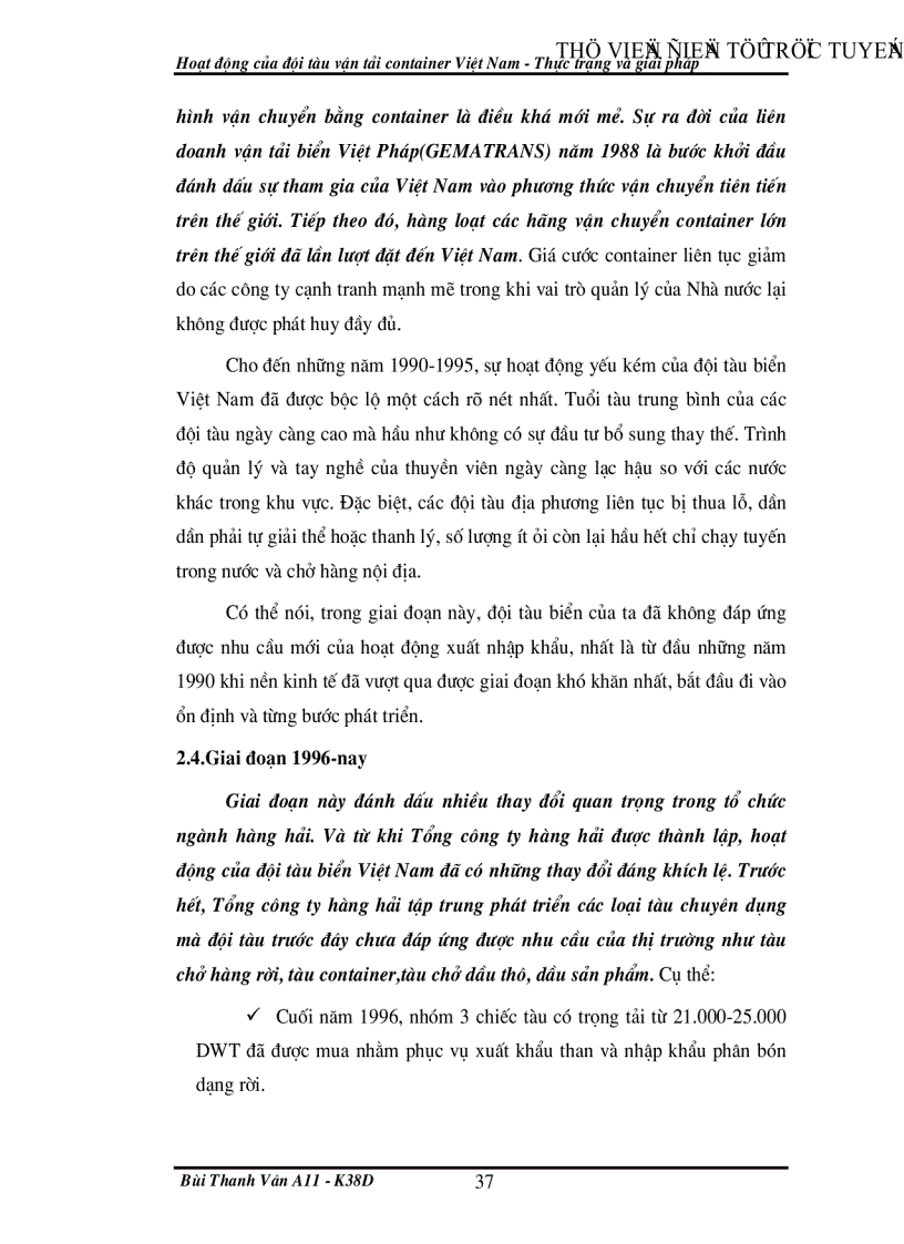 image for page Hoạt động của đội tàu vận tải container Việt Nam Thực trạng và giải pháp