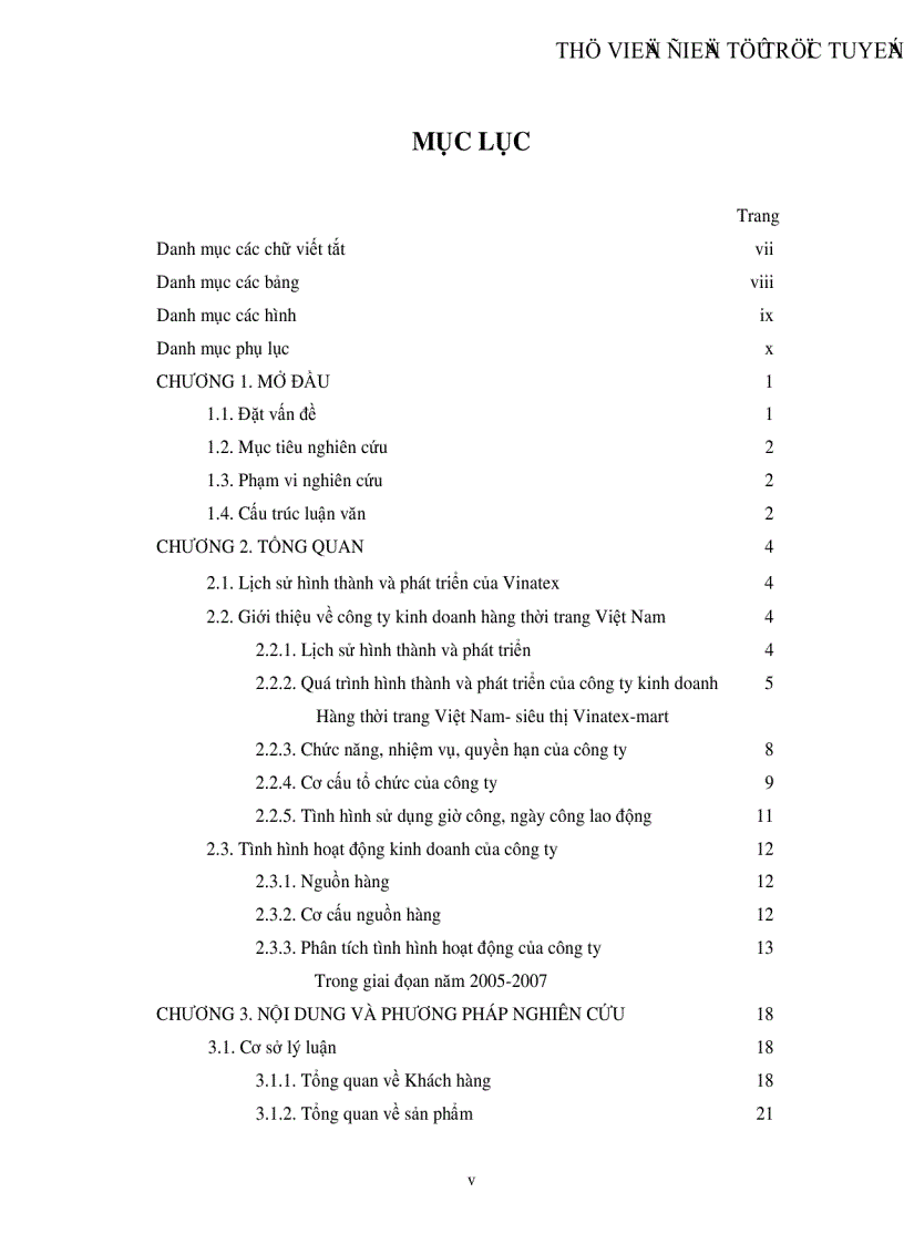 image for page Nghiên cứu khách hàng của siêu thị Vinatex mart và đề xuất giải pháp 4P