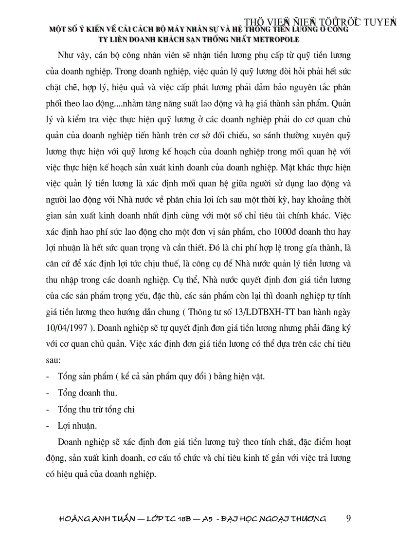 image for page Một số vấn đề về cải cách hệ thống quản lý nhân sự và hệ thống tiền lương trong các nhà hàng và khách sạn