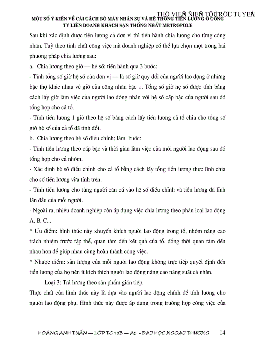 image for page Một số vấn đề về cải cách hệ thống quản lý nhân sự và hệ thống tiền lương trong các nhà hàng và khách sạn