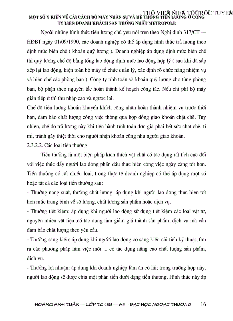 image for page Một số vấn đề về cải cách hệ thống quản lý nhân sự và hệ thống tiền lương trong các nhà hàng và khách sạn