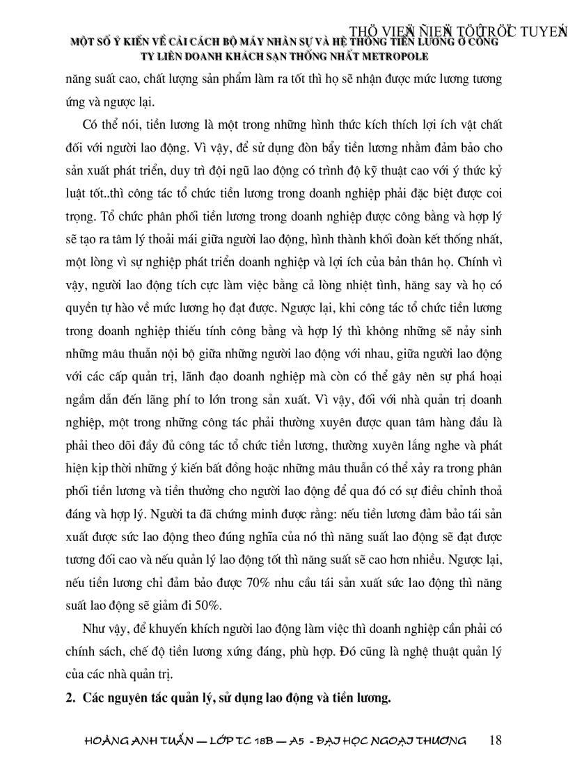 image for page Một số vấn đề về cải cách hệ thống quản lý nhân sự và hệ thống tiền lương trong các nhà hàng và khách sạn